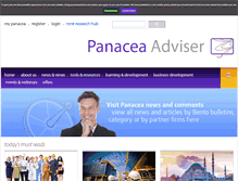 Tablet Screenshot of panaceaadviser.com